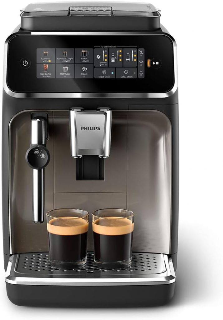 Philips 3300 Series Kaffeevollautomat – 5 Getränke, Intuitives Touch-Display, Klassischer Milchaufschäumer, SilentBrew, 10 Keramikmahlwerk, AquaClean Filter. Schwarzchrom (EP3326/90)299.99€ statt 449.99€➡️ https://www.amazon.de/dp/B0CDCFRXPN/?tag=preisfehlerheute-21