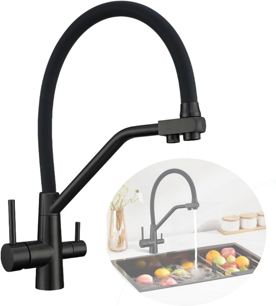 Wasserhahn Küche,3 Wege Wasserhahn küche mit Ausziehbarer Strahl,360°Schwenkbarer Küchenarmatur mit Heißem und Kaltem Wasser und Trinkwasserfilterausgang,Schwarz16.99€ ➡️ https://www.amazon.de/dp/B0F83V1DHL/?tag=preisfehlerheute-21
