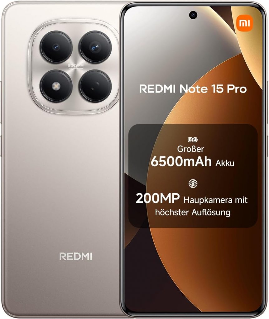 XIAOMI Redmi Note 15 Pro Smartphone (12+512 GB) – 6500-mAh-Akku, 200-MP-Kamera, IP65-Wasserschutz, 6,77" FHD+ AMOLED-Display, Titanium, 2 Jahre Garantie319,90€ statt 399,90€➡️ https://www.amazon.de/dp/B0FX9PMSW8/?tag=preisfehlerheute-21