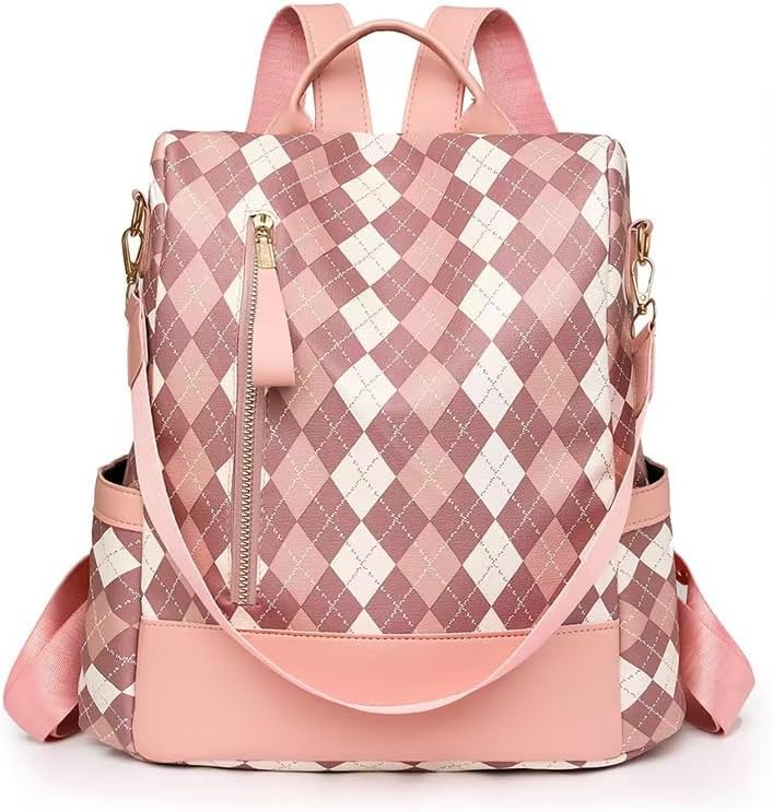 JSNOM Damen Rucksack Elegante Wasserdichte: Rucksack Damen Casual Kleine Daypack für Universität Schule Arbeit Einkaufen (Schwarz) (Rosa)9.99€