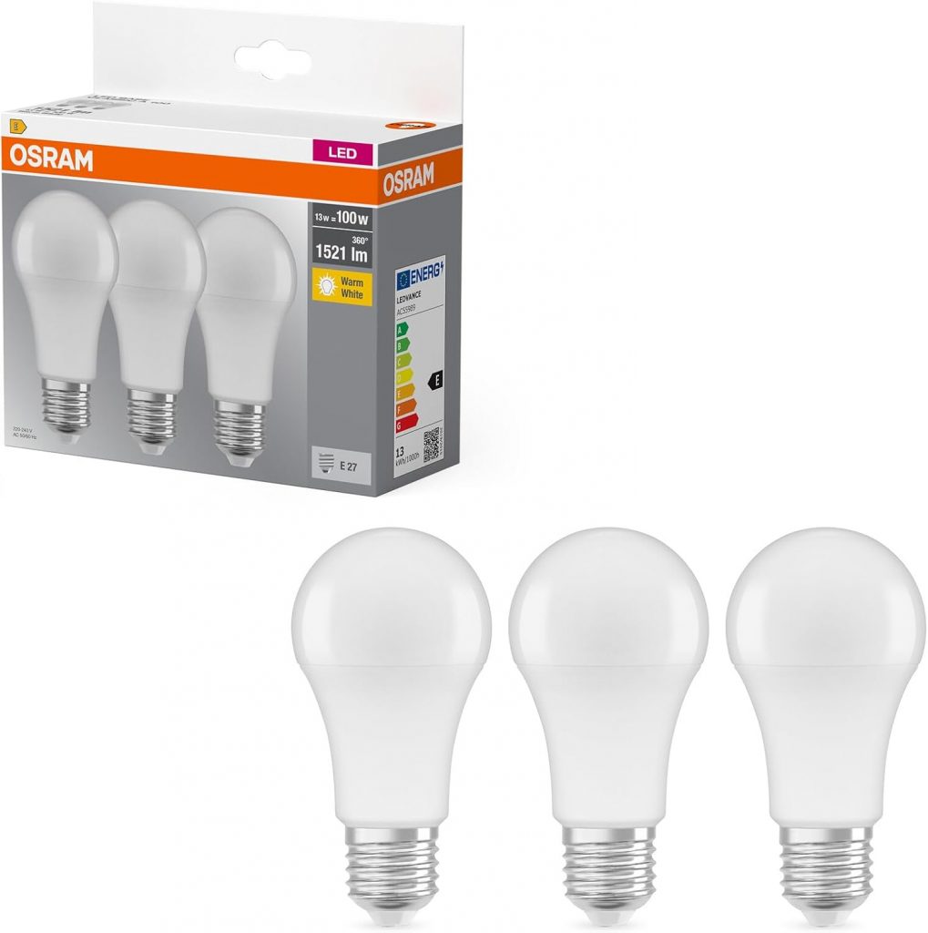 🤴 Osram LED Base Classic A, in Kolbenform mit E27-Sockel, Nicht Dimmbar, Ersetzt 100 Watt, Matt, Warmweiß - 2700 Kelvin, 3er-Pack6,18€ statt 8,96€ - 32,00 % 🔥🚚 Verkauft durch Amazon und Versand durch Amazon4,000 Bewertungen: 4.5 / 5.0 ⭐️⭐️⭐️⭐️⭐️🛒 zu Amazon https://www.amazon.de/dp/B073QSXYY8/?amp%3Btag=preisfehlerheute-21&tag=preisfehlerheute-21