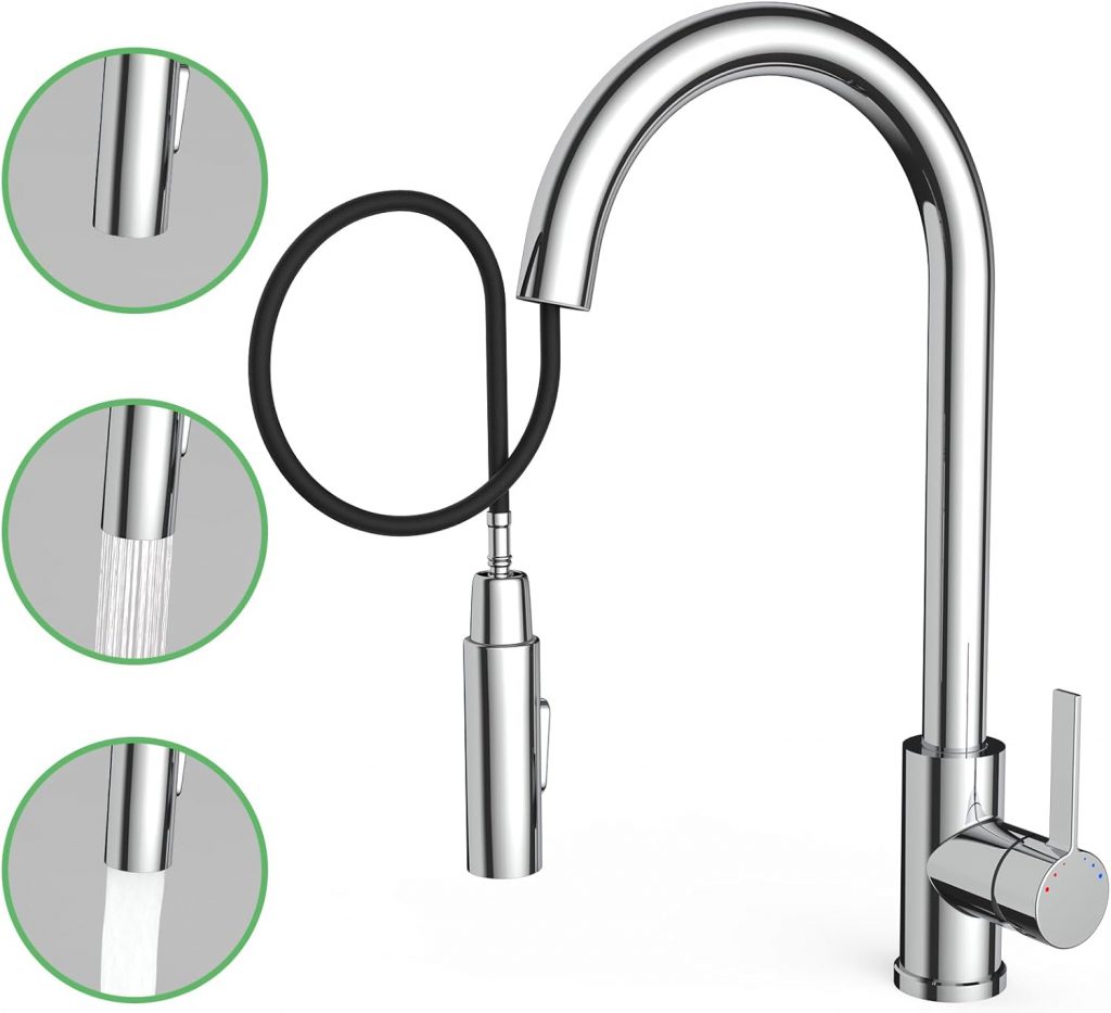 Hochdruck Wasserhahn Küche mit Brause Ausziehbar, küchenarmatur ausziehbar mit Zwei Wasserstrahlarten, Mischbatterie Spültischarmatur Küche Küchenarmaturen (Schwarz)19,99€ statt 39,99€➡️ https://www.amazon.de/dp/B0FK9Z8QXV/?tag=preisfehlerheute-21