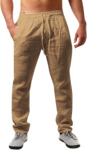 Runcati Herren Leinenhose Einfarbiges Lang Leicht Sommerhose Loose Fit Freizeithose mit Kordelzug für Urlaub Strand Khaki XXL16,99€ statt 26,98€➡️ https://www.amazon.de/dp/B0CZ752CQL/?tag=preisfehlerheute-21