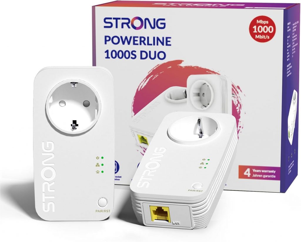 STRONG AV1000 Mbit/s Powerline Adapter Set mit Steckdose, HomePlug AV2 Powerline Ethernet Erweiterung, Gigabit LAN Ports, Plug & Play, Energiesparmodus, ideal für Media-Streaming(PL1000S)49,99€ statt 79,00€➡️ https://www.amazon.de/dp/B0G3PTK8CC/?tag=preisfehlerheute-21