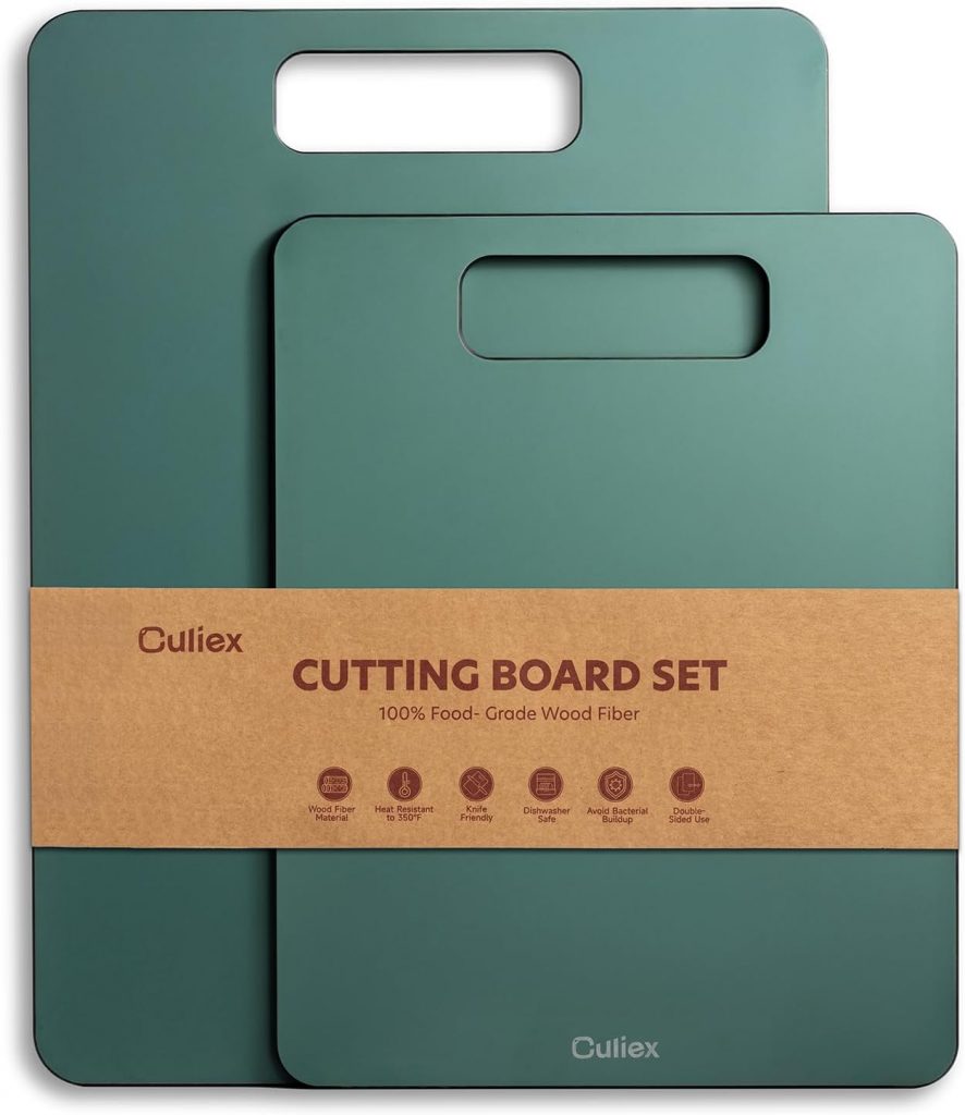 Culiex Holzfaser Schneidebrett 2er-Pack, Spülmaschinenfest Verbund-Schneidebrett, Hohe Dichte, Ungiftig, BPA-frei, Rutschfeste Füße, Messerfreundlich – Ideal für Küche und Geschenk, Grün49,19€ statt 59,99€➡️ https://www.amazon.de/dp/B0FJR2M8F4/?tag=preisfehlerheute-21