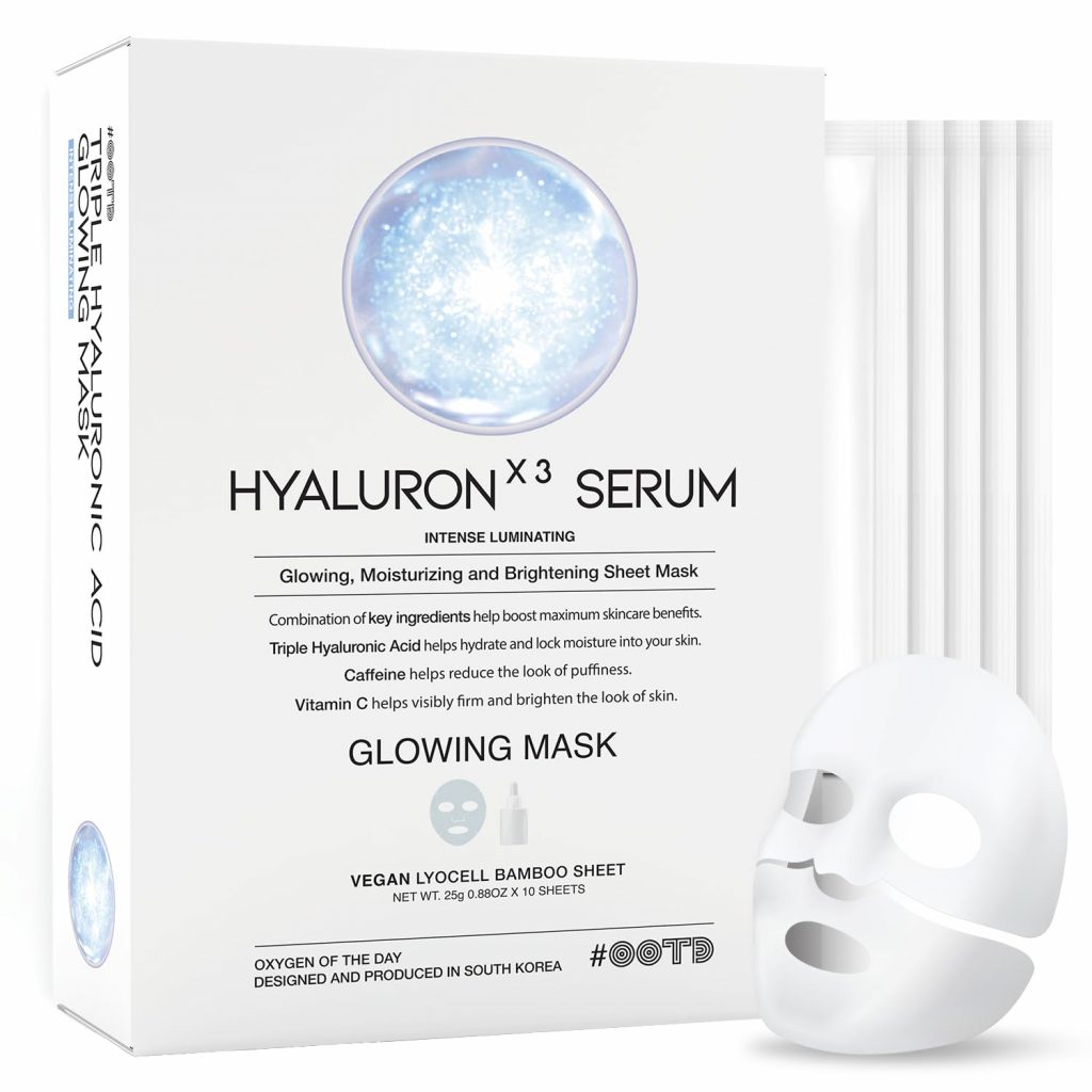 #OOTD Glow Sheet Mask mit Triple-Hyaluronsäure – Intensive Feuchtigkeit und Strahlkraft, hinterlässt die Haut in wenigen Minuten frisch, strahlend und geschmeidig.1.20€