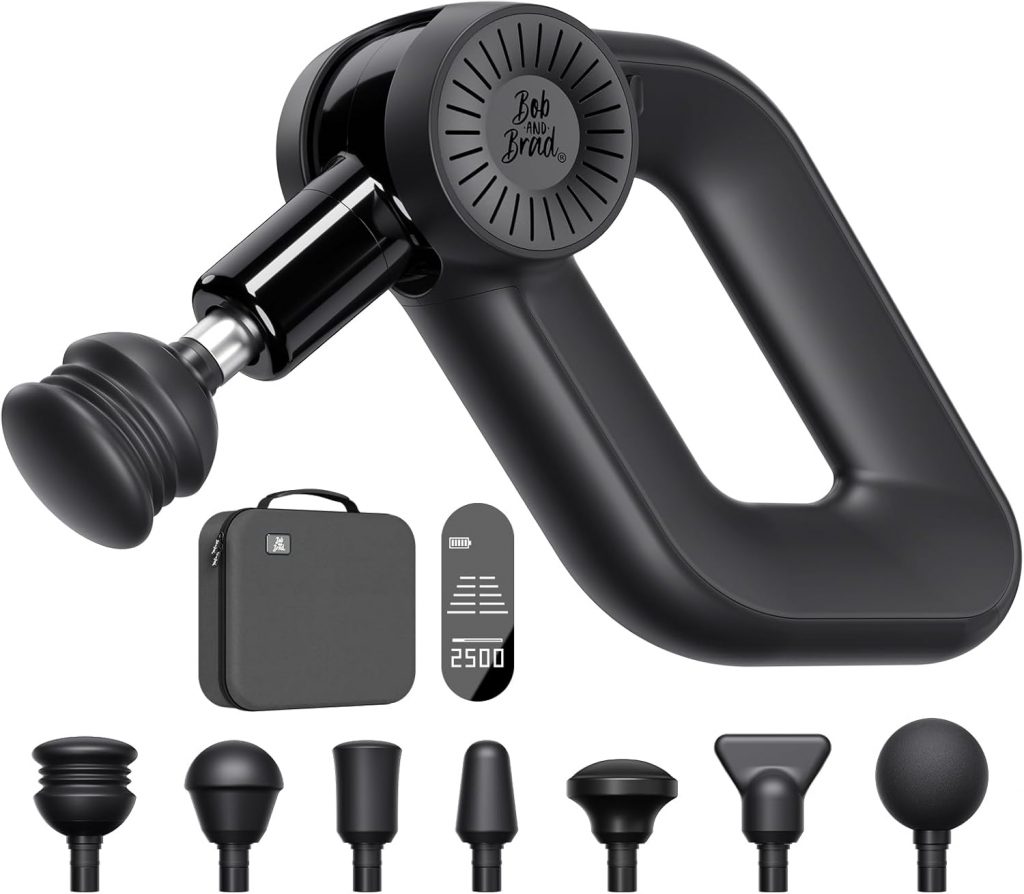 Bob and Brad D6 Pro Massagepistole mit 16mm Amplitude und OLED-Bildschirm, Percussion Massage Gun Muskel Massagegerät mit Tragetasche, Massage Pistole für Schulter Rücken Bein Muskelentspannung