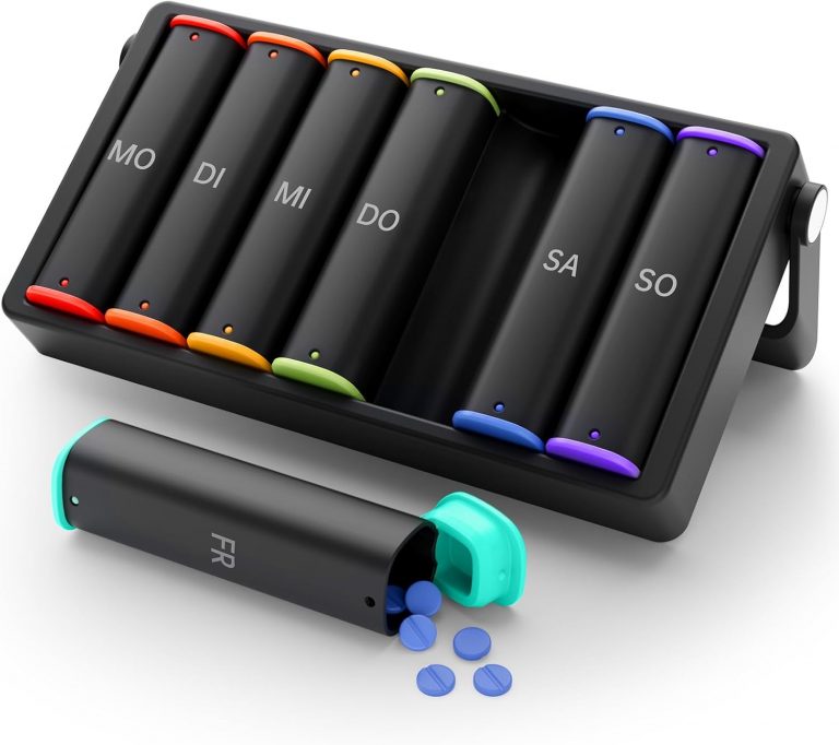 🤴 Tablettenbox 7 Tage Morgens Abends, KOVIUU Woche Pillendose 2 Fächer, Medikamentenbox Unterwegs, Pill Box，GroßeTabletten Tablettendose Organizer, Medikamentendose Pillenbox für Vitamine, Schwarz20,99€ statt 29,99€ - 31,00 % 🔥🚚 Verkauft von ZMTO und Versand durch Amazon8,615 Bewertungen: 4.7 / 5.0 ⭐️⭐️⭐️⭐️⭐️🛒 zu Amazon https://www.amazon.de/dp/B0BX45Q3DN/?amp%3Btag=preisfehlerheute-21&amp%3Bth=1&amp%3Bpsc=1&tag=preisfehlerheute-21