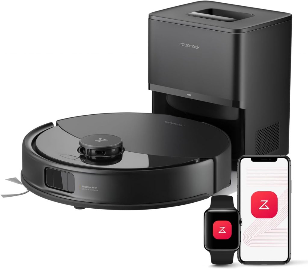 roborock Q10 X5+ Saugroboter mit Wischfunktion, Auto-Entleerungsstation für 7 Wochen, 10000 Pa Saugkraft, Dual Anti-Tangle System, intelligente Hindernisvermeidung, PreciSense-LiDAR Navigation,Schwarz