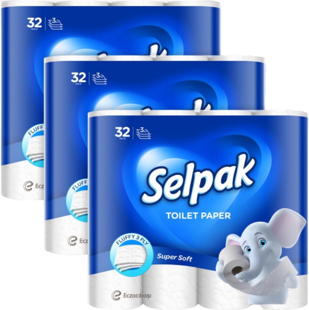 Selpak Toilettenpapier 3-lagig, 4480 Blatt Klopapier 10 reine Zellulose, Extra Weich und Stark, Toilet Paper, Wc Papier, 96 Rollen (3×32 Rollen)26.44€ statt 39.99€➡️ https://www.amazon.de/dp/B0C2B5QM3R/?tag=preisfehlerheute-21