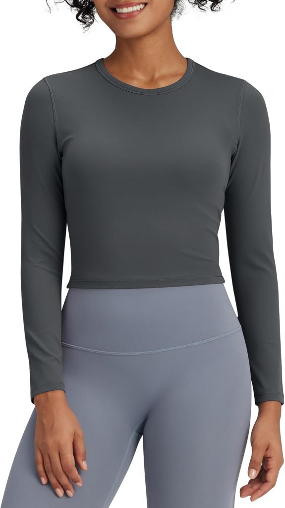 G4Free Langarmshirt Damen Activewear Longsleeve Sportshirt Fitness Crop Tops Basic Langarm Shirt Sport Oberteile…
