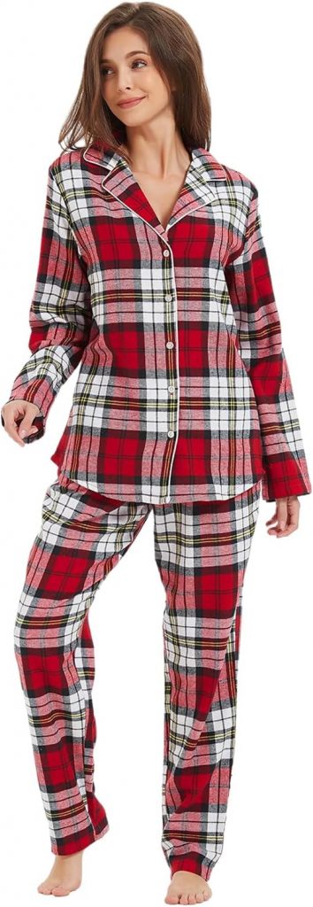 Mnemo Home Damen Schlafanzug Lang Flanell Pyjama Damen 100% Baumwolle aus Flanell Karomuster Rot-weiß und Schwarz-gelb Gr.M23,84€ statt 32,99€➡️ https://www.amazon.de/dp/B0CFZX9RGC/?tag=preisfehlerheute-21