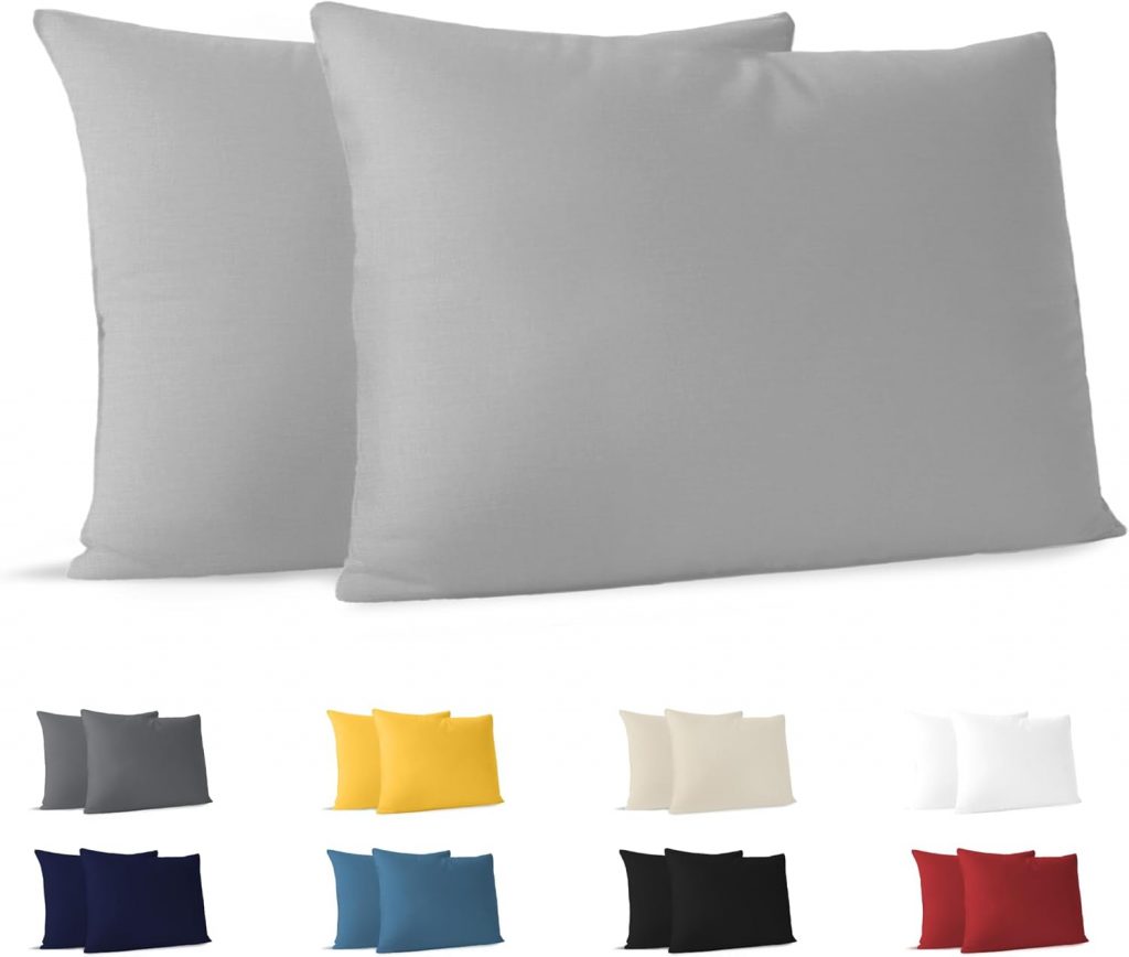 Dreamzie Set mit 2X Kissenbezüge Baumwolle 10 Jersey Baumwolle – Kissenhülle 2er Pack – Bettwäsche Doppelbett Kissenbezug – Kissen Schoner – Resistent und Hypoallergen (40 x 60 cm, Grau)9,99€ statt 17,99€➡️ https://www.amazon.de/dp/B08NW3L28T/?tag=preisfehlerheute-21