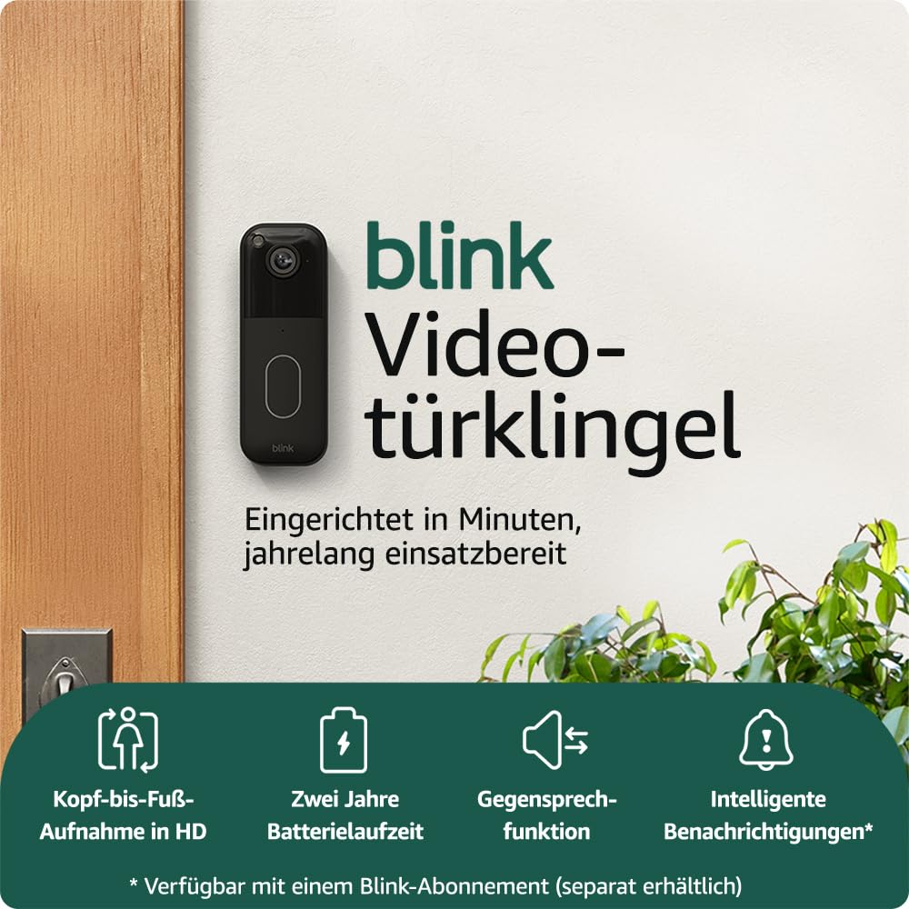 Blink Videotürklingel (neueste generation) | System | Kopf-bis-Fuß-Aufnahme in HD, 2 Jahre Batterielaufzeit, einfache Einrichtung, IP-65, Sync-Basismodul im Lieferumfang enthalten – Schwarz38,99€ statt 64,99€➡️ https://www.amazon.de/dp/B0DJDSZX75/?tag=preisfehlerheute-21