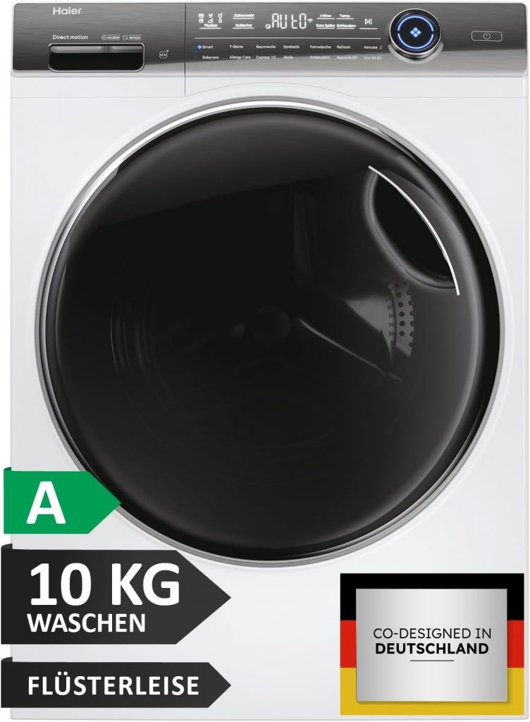 Haier Smarte Frontlader Waschmaschine 10kg I I-PRO SERIE 7 PLUS HW100-BD14979U1 I Washing Machine mit A-Effizienz…