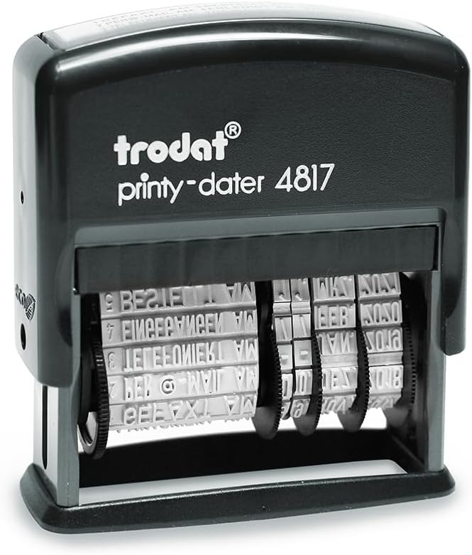 🤴 Trodat Printy 4817 Datumstempel mit Wortband, Deutsch, Schwarz, 12 Office-Texte zum Drehen, Abdruck 47x4 mm, Stempelkissen schwarz, selbstfärbend16,88€ statt 24,40€ - 31,00 % 🔥🚚 Verkauft durch Amazon und Versand durch Amazon2,673 Bewertungen: 4.4 / 5.0 ⭐️⭐️⭐️⭐️🛒 zu Amazon https://www.amazon.de/dp/B000SHP1E0/?amp%3Btag=preisfehlerheute-21&%3Bamp%3Bth=1&%3Bamp%3Bpsc=1&tag=preisfehlerheute-21
