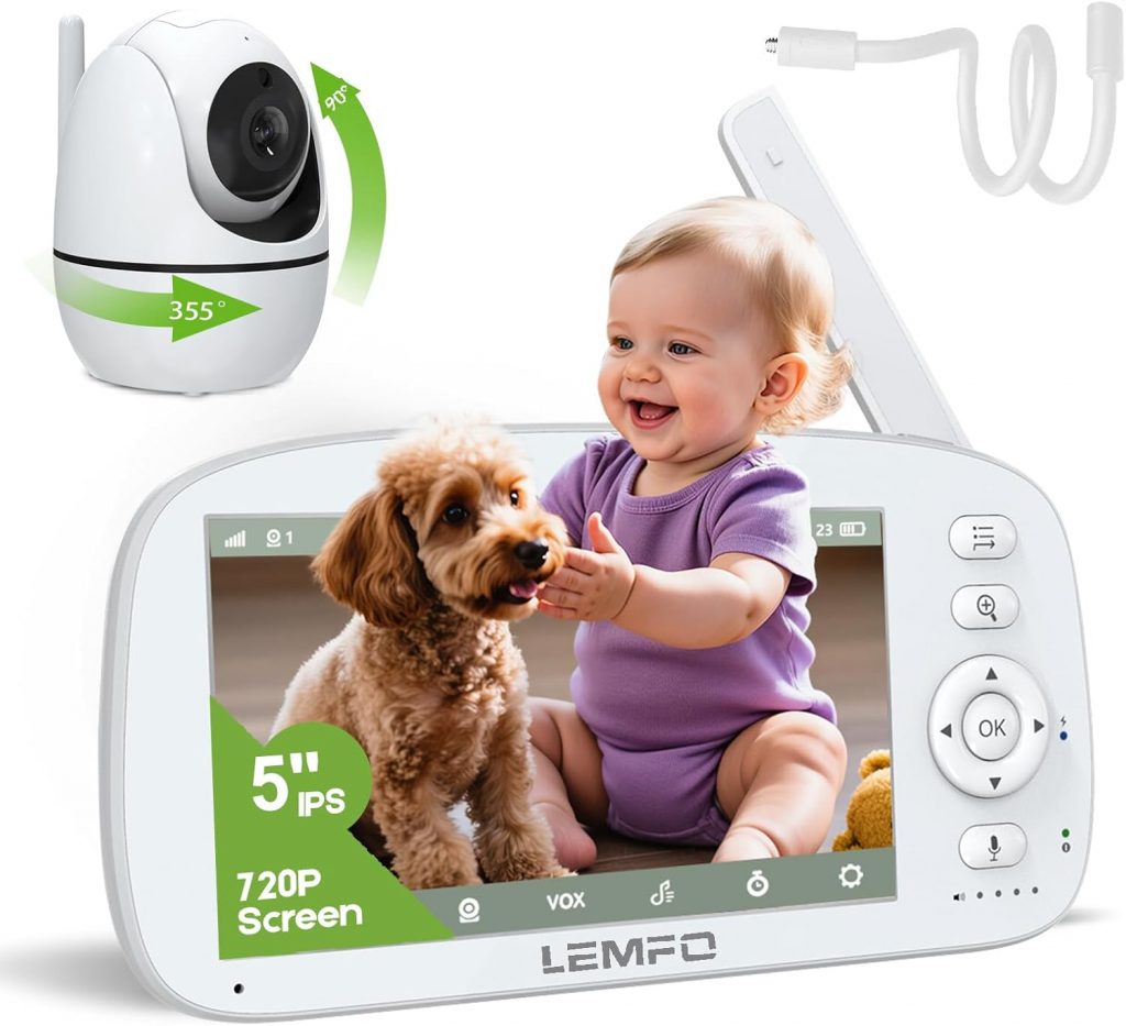 LEMFO Babyphone mit Kamera Ohne WLAN 5" 720P IPS Video, 5000mAh Babyfon Mit Kamera Akku IR-Nachtsicht, Geräusch-/Temperaturerkennung, Zwei-Wege Audio, 293m Hohe Reichweite, Plug & Play/Wiegenlieder28.00€ statt 89.99€➡️ https://www.amazon.de/dp/B0FJFQSGR5/?tag=preisfehlerheute-21