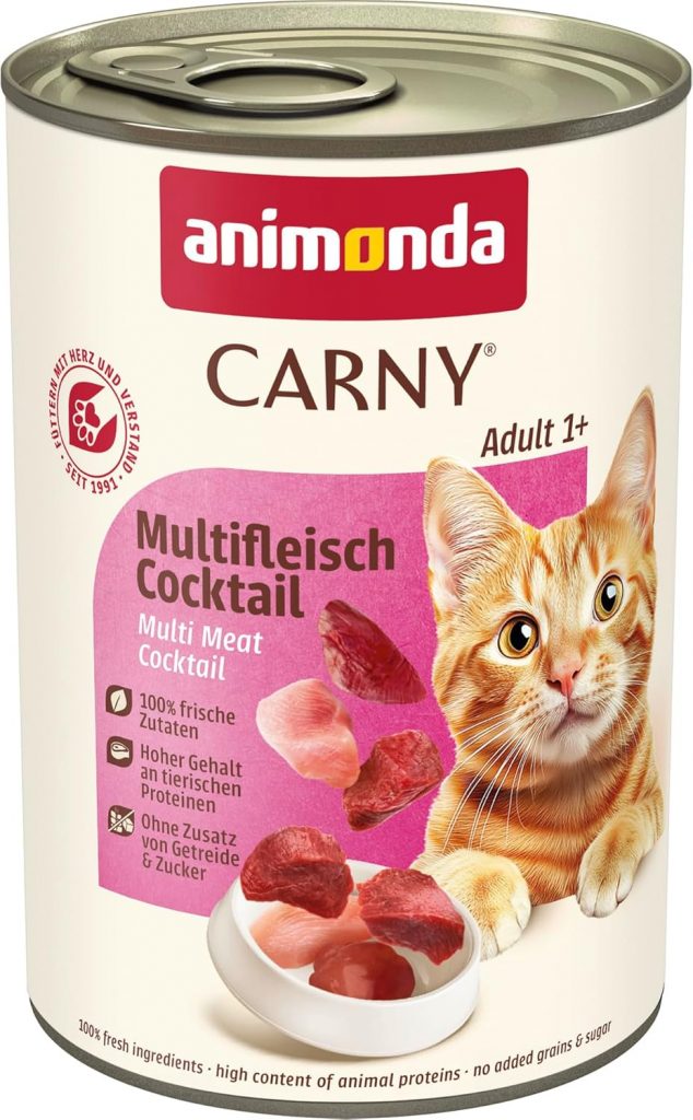 animonda Carny Katzen Nassfutter Multifleisch-Cocktail (6 x 400g), getreidefreies Katzen Nassfutter ohne Zucker, mit…