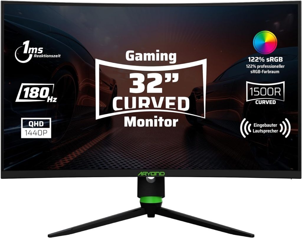 🤴 A32 V2 Curved Gaming Monitor, 32 Zoll(80cm), 180Hz, 1500R, QHD (2560×1440), 1ms, HDR, FreeSync&G-Sync, 122% SRGB, Eye Care, Eingebauter Lautsprecher, HDMI, Display Port, Höhenverstellbar179,00€ statt 249,00€ – 29,0 🔥🚚 Verkauft von TULPAR GAMING NOTEBOOK und Versand durch Amazon973 Bewertungen: 4.4 / 5.0 ⭐️⭐️⭐️⭐️🛒 zu Amazon https://www.amazon.de/dp/B0D66VWHJ9/?th=1&tag=preisfehlerheute-21#038;psc=1&tag=preisfehlerheute-21