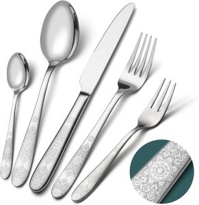 EIUBUIE Besteck Set 12 Personen, 60-teiliges Edelstahl Besteckset mit einzigartigem Musterdesign, Tafelbesteck mit Messer Gabel Löffel, Essbesteck für Haus/Küche, Hochglanzpoliert, Spülmaschinenfest79,99€ statt 89,99€➡️ https://www.amazon.de/dp/B0FNCQTY7X/?tag=preisfehlerheute-21