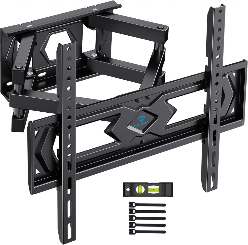 PERLESMITH TV Wandhalterung, Schwenkbare Neigbare TV Halterung für 26-65 Zoll Flach & Curved Fernseher bis zu 45kg, max.VESA 400x400mm