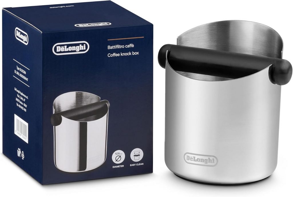 De'Longhi Abklopfbehälter für Siebträger DLSC084, Abschlagbox, Knock Box, hochwertiger Edelstahl, rutschfeste Gummibasis, abnehmbare Schlagleiste, robust & stabil, leicht zu reinigen19,99€ statt 29,90€➡️ https://www.amazon.de/dp/B0F6YXC3CR/?tag=preisfehlerheute-21