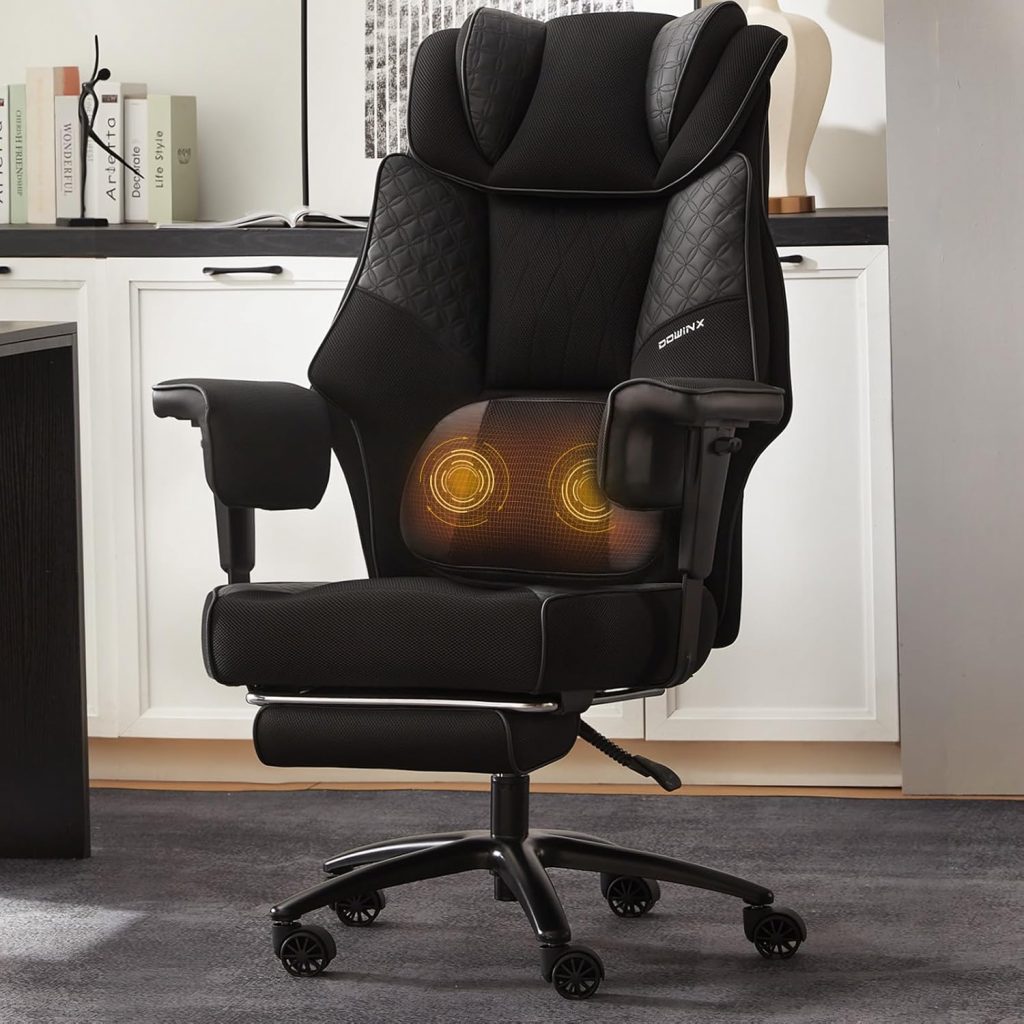 Dowinx XXL Bürostuhl mit Massage-Lendenkissen & Extra-Dicker Sitzpolsterung,Chefsessel mit Atmungsaktivem Mesh & Verstellbaren Armlehnen, Ergonomischer Schreibtischstuhl mit Fußstütze(Schwarz)239,99€ statt 299,99€➡️ https://www.amazon.de/dp/B0FP1VCC4S/?tag=preisfehlerheute-21