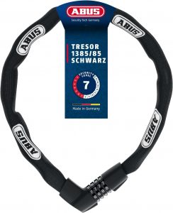 ABUS Kettenschloss Tresor 1385 – Zahlenschloss aus gehärtetem Stahl – 7 mm starke Vierkantkette – ABUS-Sicherheitslevel 7 – 85 cm – Schwarz35,99€ statt 54,95€➡️ https://www.amazon.de/dp/B07H8Q2258/?tag=preisfehlerheute-21