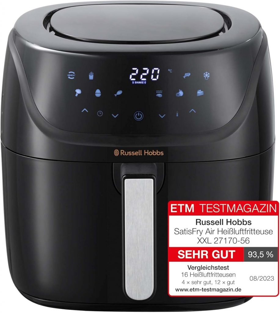 🤴 Russell Hobbs Heißluftfritteuse XXL 8L Rapid AirFryer [kompaktes Gehäuse,7 Kochfunktionen,10 Programme] SatisFry (spülmaschinenfest, max 220°C, Fritteuse ohne Öl, Grillen, Backen, Braten) 27170-5682,84€ statt 109,89€ – 25,0 🔥🚚 Verkauft durch Amazon und Versand durch Amazon8,313 Bewertungen: 4.6 / 5.0 ⭐️⭐️⭐️⭐️⭐️🛒 zu Amazon https://www.amazon.de/dp/B0BHLDZY47/?tag=preisfehlerheute-21