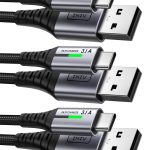 INIU USB C Kabel, [3 Stück 2m+2m+0,5m] 3.1A Ladekabel USB C Nylon Geflochten Schnellladekabel, USB auf USB C Kabel für Samsung S24 S23 Ultra iPhone 16 15 14 Pro Max Pixel 7 iPad Pro MacBook Air usw
