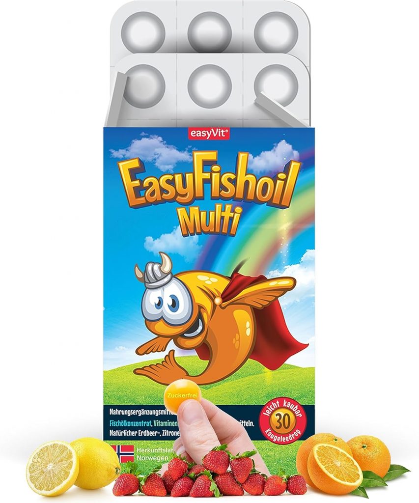 Omega 3 Kinder Jelly – EasyFishoil – Fischöl Kapseln hochdosiert mit DHA & EPA, Cholin, Folsäure, Vitamin D3, B6 & B12 – leicht zu kauen & zuckerfrei – 30 Tage13.03€ ➡️ https://www.amazon.de/dp/B09TPXMB24/?tag=preisfehlerheute-21