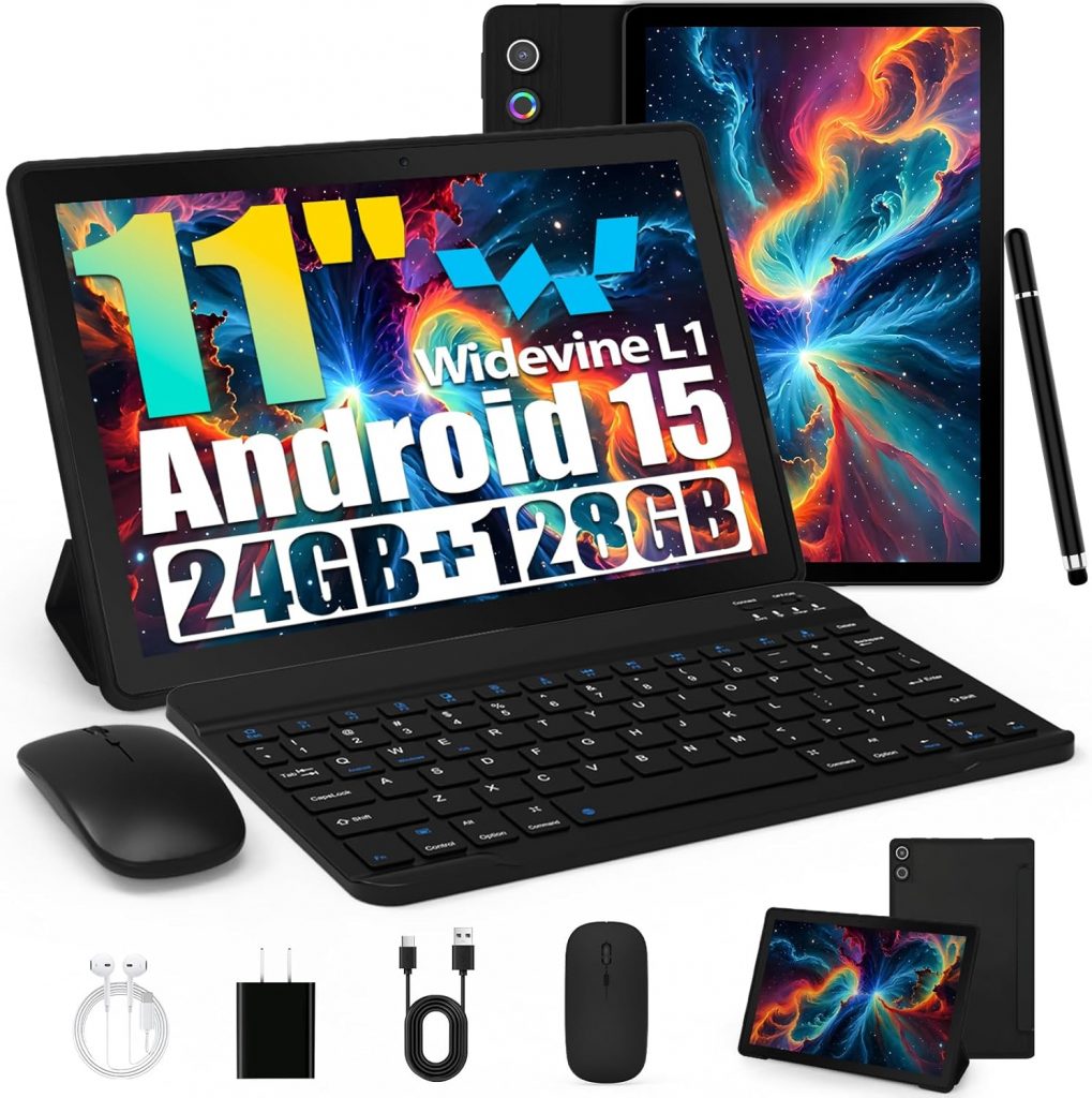 Tablet, Android Tablet 11 Zoll mit 24GB RAM + 128GB ROM (1TB TF), Octa-Core, Widevine L1, WiFi 6 & BT 5.3, 6800mAh Akku, Dual Kamera – Tablet mit Tastatur, Maus, Stift & Hülle94,98€ statt 149,99€➡️ https://www.amazon.de/dp/B0FFSQQY35/?tag=preisfehlerheute-21
