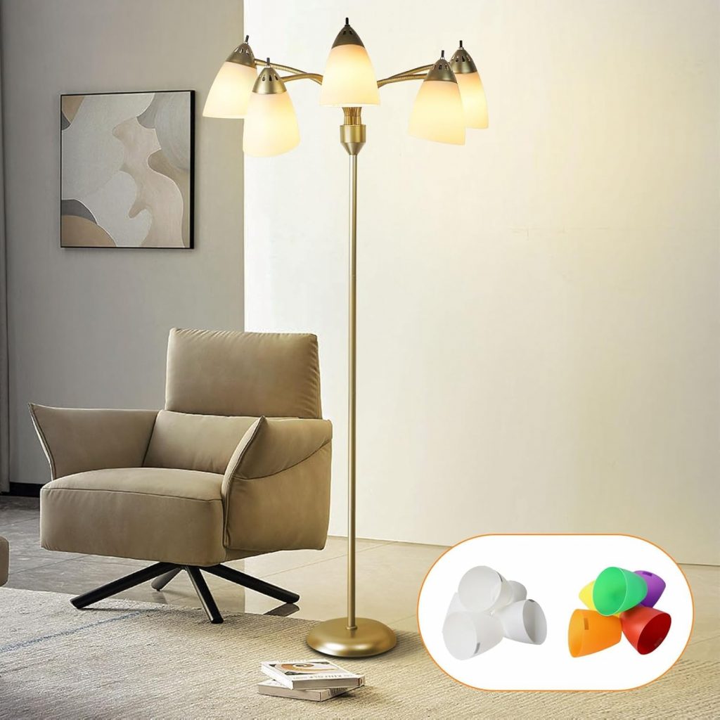 Depuley LED Stehlampe mit 5 Flammig, E27 Moderne Stehleuchte Wohnzimmer, Vintage Leselampe Schwarz mit Drehschalter, 360°Drehbarer Lampenhalter, Retro Standlampe für Büro Schlafzimmer Sofa Studio29,99€ statt 56,99€➡️ https://www.amazon.de/dp/B0CH9JLMPC/?tag=preisfehlerheute-21