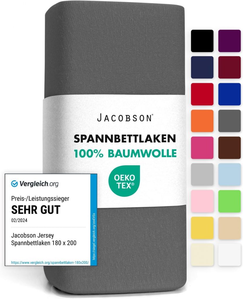 🤴 Jacobson Jersey Spannbettlaken Spannbetttuch Baumwolle Bettlaken (180x200-200x200 cm, Anthrazit)11,99€ statt 17,98€ - 34,00 % 🔥🚚 Verkauft und Versand durch telegon33,433 Bewertungen: 4.5 / 5.0 ⭐️⭐️⭐️⭐️⭐️🛒 zu Amazon https://www.amazon.de/dp/B01BYTG0SG/?amp%3Btag=preisfehlerheute-21&%3Bamp%3Bth=1&%3Bamp%3Bpsc=1&tag=preisfehlerheute-21