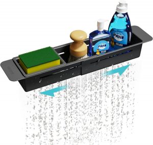 NiHome Ausziehbarer Spülbecken Organizer, teleskopischer Küchen Organizer mit rutschfesten Pads, verstellbares Schwamm- und Bürstenregal mit Abfluss, robuster ABS-Kunststoff, Schwarz11,54€ statt 15,99€➡️ https://www.amazon.de/dp/B0CYP34D8B/?tag=preisfehlerheute-21