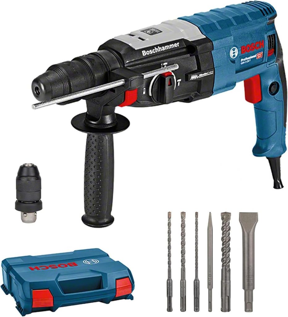 Bosch Professional Bohrhammer GBH 2-28 F (Leistung 880 Watt, Bohr-Ø Beton max: 28 mm, inkl. 6tlg. Bohr-Meißel-Set, SDS-plus, L-Case) - Amazon Exclusive Set Set220,49€ statt 280,53€➡️ https://www.amazon.de/dp/B07WGQ8PYC/?tag=preisfehlerheute-21