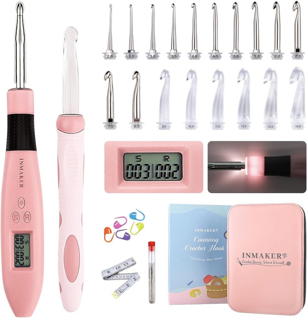 INMAKER Led Häkelnadel Set mit Licht, 18in1 Beleuchtete Häkelnadel set ergonomisch, 2-14mm Häkelnadeln Set Geschenke für Strickliebhaber29,99€ statt 39,99€➡️ https://www.amazon.de/dp/B0FKGZDVFK/?tag=preisfehlerheute-21