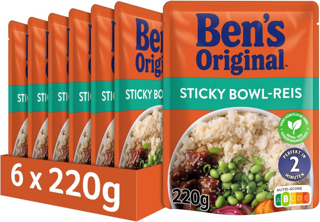Ben's Original Express-Reis Sticky Bowl-Reis, 6 Packungen (6 x 220g)