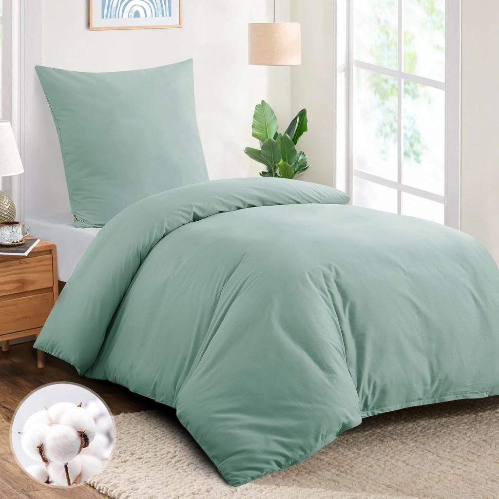 Aisbo Bettwäsche 140×200 Baumwolle Grün- Bettwäsche-Sets Bettbezug 140×200 mit Kissenbezug 80×80 cm, Baumwollbettwäsche Set, Oeko-TEX Bettwäsche Grün mit Reißverschluss21,83€ statt 25,68€➡️ https://www.amazon.de/dp/B0DTTP7JJ4/?tag=preisfehlerheute-21