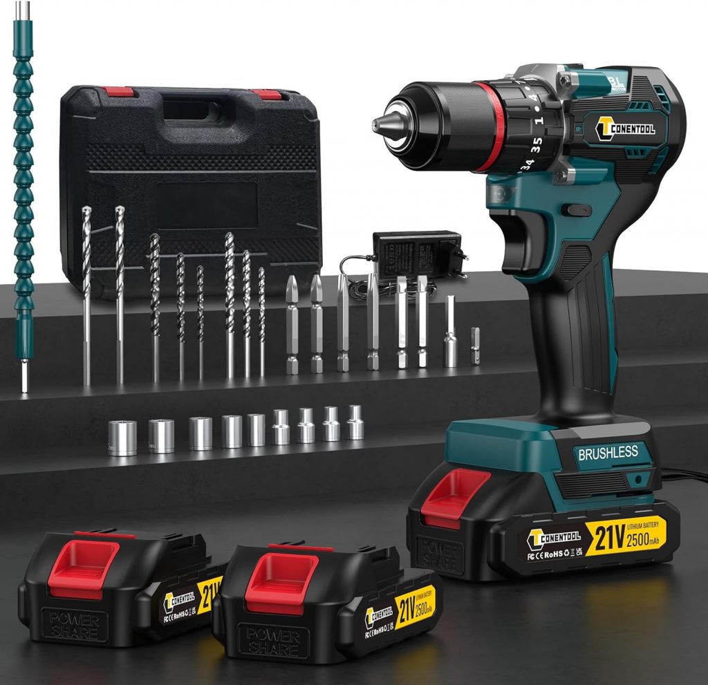 Akkuschrauber Bürstenlos 21V Akku Bohrschrauber Set 35+3 Drehmomentstufen Klein Akkubohrer 55N.m mit 2*2.5Ah Akku und Ladegerät Bohrmaschine mit 1/2" (13mm) selbstverriegelnde Bohrfutter Tragetasche22.99€ ➡️ https://www.amazon.de/dp/B0CLRLR8B7/?tag=preisfehlerheute-21