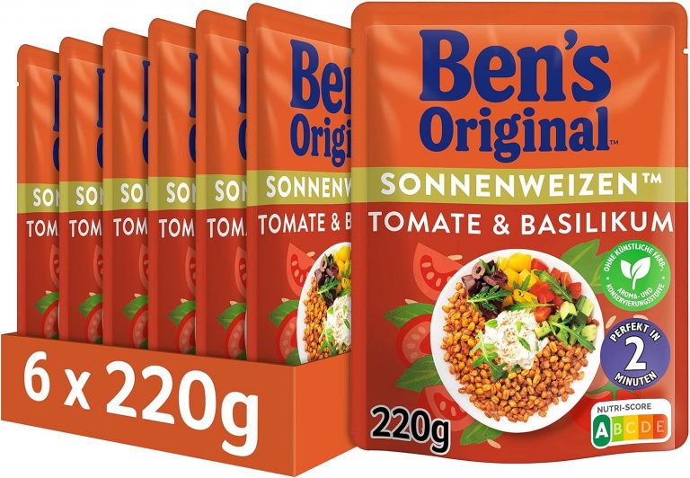 BEN'S ORIGINAL™ Express Reis Sonnenweizen Tomate Basilikum 6 x 220g7,24€ statt 13,74€➡️ https://www.amazon.de/dp/B08QJ8D1CX/?tag=preisfehlerheute-21