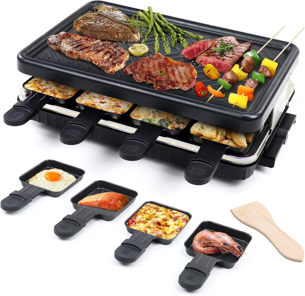 🤴 Raclette 8 Personen – Raclette Grill Antihaft Beschichtung Grillpfanne mit 8 Mini Raclette Pfännchen und 4 Holzspatel Raklettgerät, 1300W53,99€ statt 79,98€ – 33,0 🔥🚚 Verkauft von Raykinn und Versand durch Amazon805 Bewertungen: 4.5 / 5.0 ⭐️⭐️⭐️⭐️⭐️🛒 zu Amazon https://www.amazon.de/dp/B07XQ2BKYN/?tag=preisfehlerheute-21