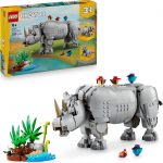 LEGO Creator 3in1 Wild Animals: Majestic Rhino with Birds Toy - Animal Figure Transforms into a Hippo Model or a Walrus - Creative Gift for 9+ Year Old Girls & Boys - 31171