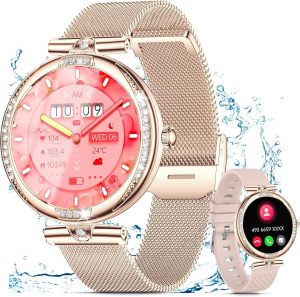 Smartwatch Damen mit Telefonfunktion 1.19" AMOLED Touchscreen IP68 Diamond Smart Watch mit 24H Pulsuhr Menstruationszyklus 120+ Sportmodi Schrittzähler Kalorien Fitness Tracker iOS Android (Rosegold)9.99€ ➡️ https://www.amazon.de/dp/B0DNF3J7PS/?tag=preisfehlerheute-21