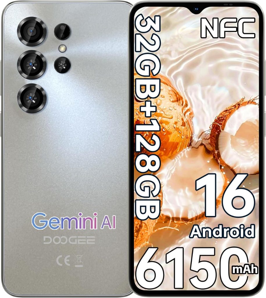 DOOGEE NOTE56X PRO Android 16 Smartphone Ohne Vertrag, 32GB RAM+128GB ROM/2TB Handy Ohne Vertag, 6150mAh Handy G&uuml;nstig 8,45mm Ultraschlank, 6,56" HD+, 13MP+8MP, NFC/Gesichtsentsperrung/Gemini Al/GPS