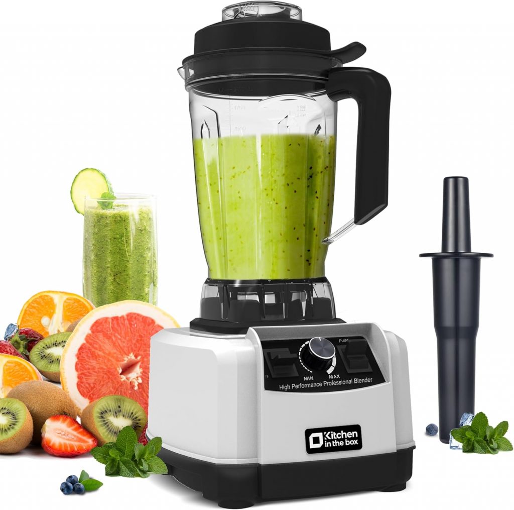 Kitchen in the box Mixer 1500W, Smoothie Maker 2L mit Großem Fassungsvermögen, Standmixer mit 8 Edelstahlklingen, Mixer Moothie Maker in Verstellbare Geschwindigkeit, Sehr geeignet für Familienfeiern