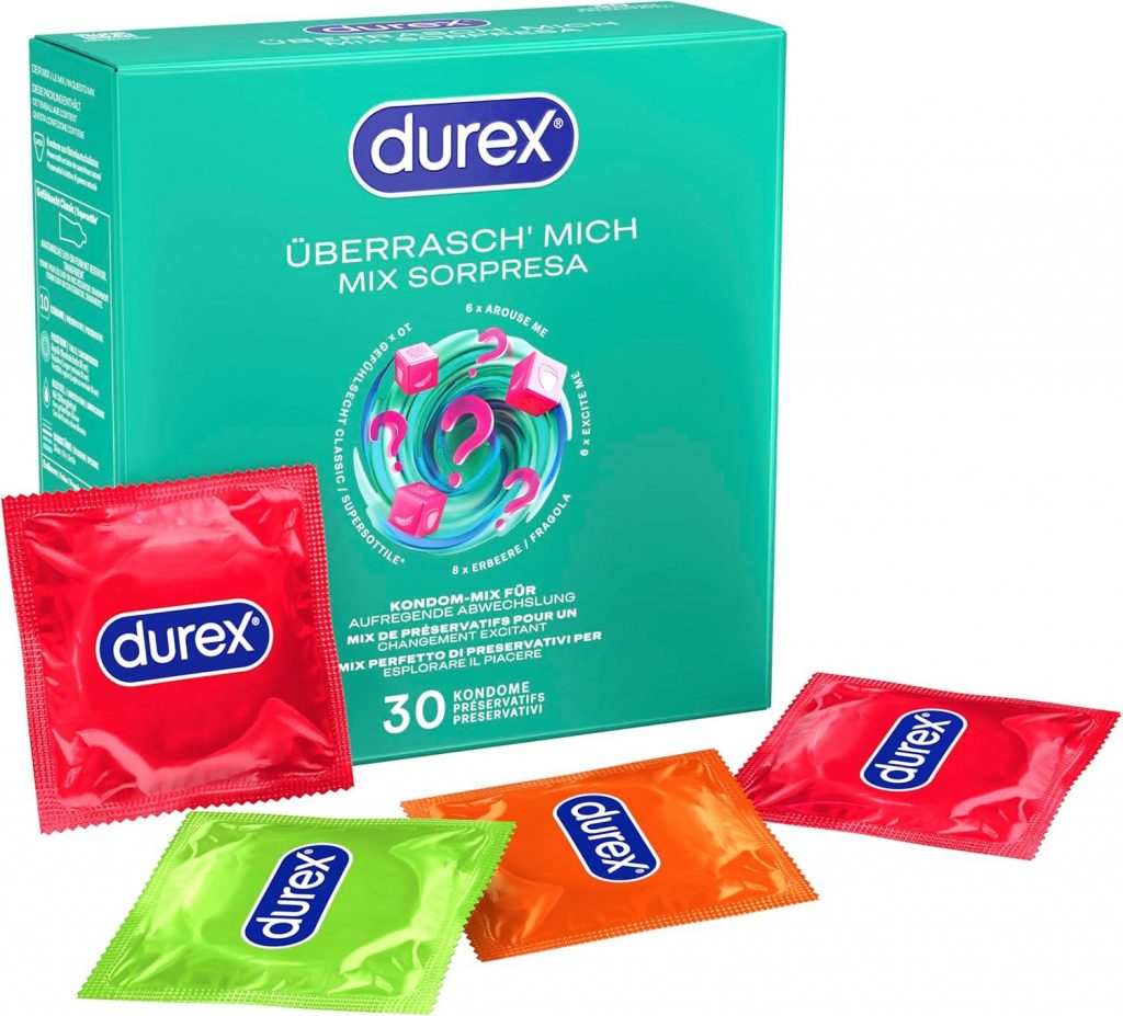 🤴 Durex Überrasch Mich Kondome-Mix – Mischung mit 4 verschiedenen Kondom-Sorten zum Ausprobieren – 30er Pack (1 x 30 Stück)15,55€ statt 20,99€ - 26,00 % 🔥🚚 Verkauft durch Amazon und Versand durch Amazon1,439 Bewertungen: 4.4 / 5.0 ⭐️⭐️⭐️⭐️🛒 zu Amazon https://www.amazon.de/dp/B09NQN8TVQ/?amp%3Btag=preisfehlerheute-21&%3Bamp%3Bth=1&%3Bamp%3Bpsc=1&tag=preisfehlerheute-21