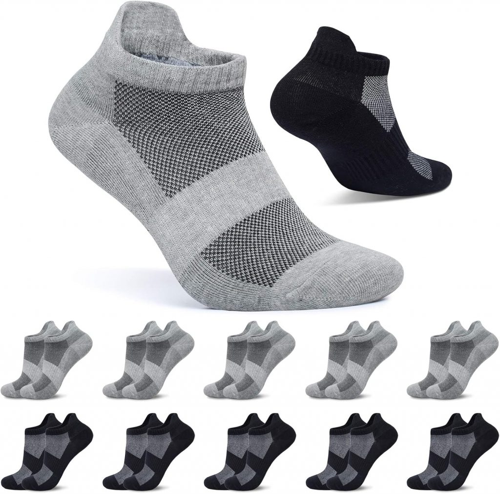 FALARY 10 Paar Sneaker Socken Herren Damen Kurze Socken Baumwolle Sportsocken Atmungsaktive Laufsocken