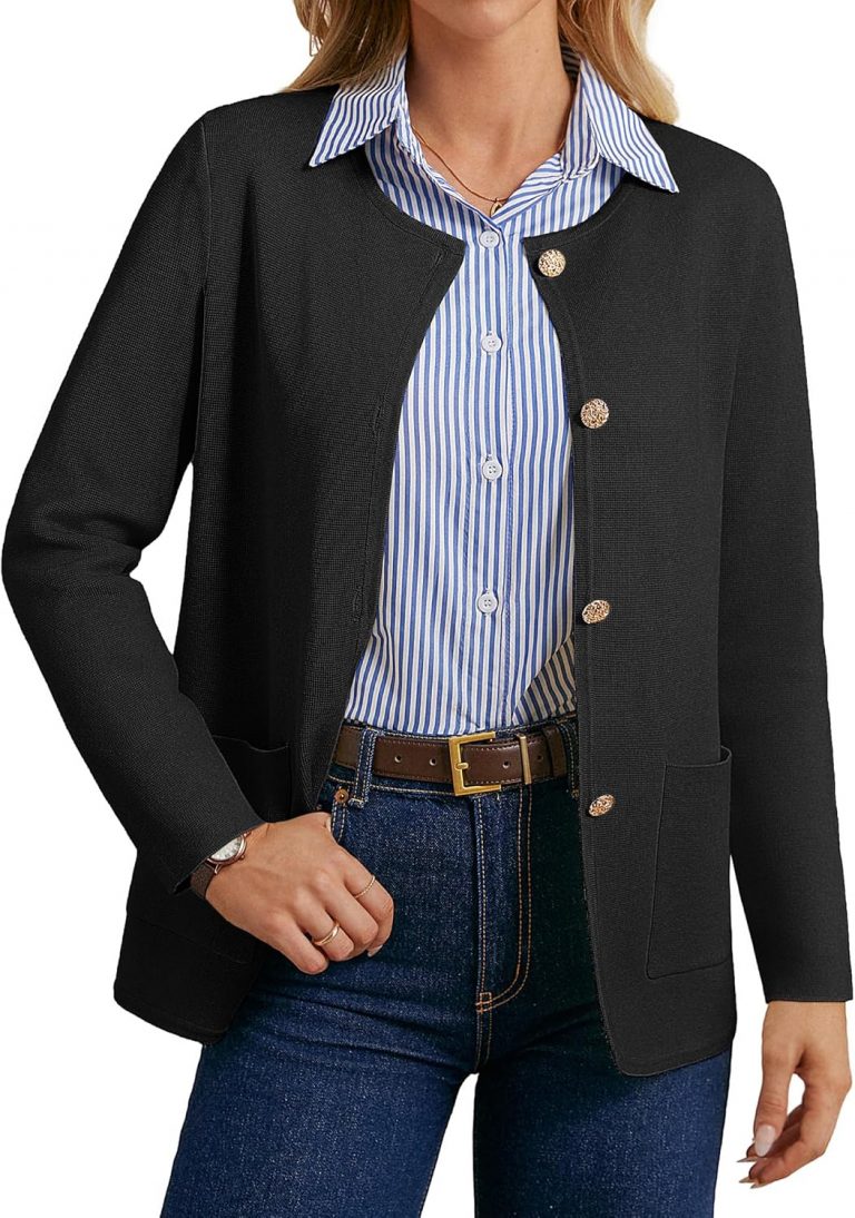 GRACE KARIN Damen Strickjacke Elegante Langarm Rundhalsausschnitt Button Down Freizeit Cardigan Schwarz L11.79€ statt 45.99€➡️ https://www.amazon.de/dp/B0FH6QKDHC/?tag=preisfehlerheute-21