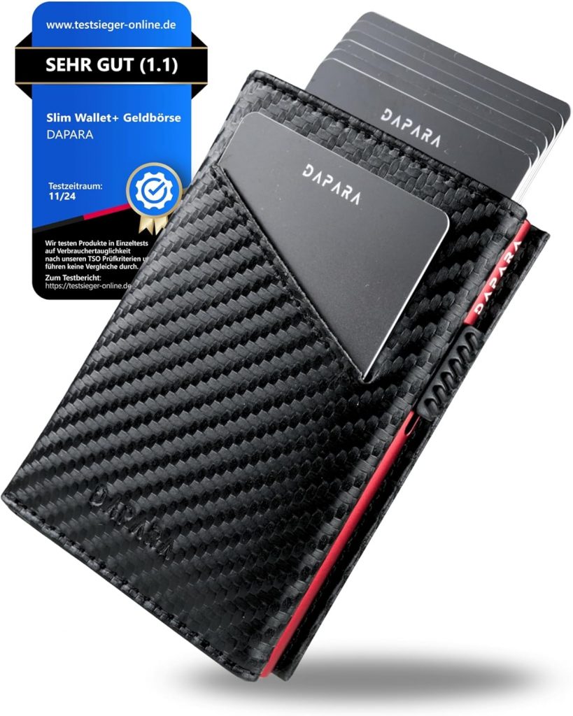 👑 DAPARA Geldbörse Herren | Slim Wallet Herren mit Münzfach & RFID-Schutz | Portmonee Männer | Kartenetui für 12 Karten | Smart Wallet for Men | Karten Geldbeutel | Portemonnaie | Carbon Red39,49€ statt 59,90€ – 35,0 🔥🚚 Verkauft von DAPARA-Shop und Versand durch Amazon348 Bewertungen: 4.5 / 5.0 ⭐️⭐️⭐️⭐️⭐️🛒 zu Amazon https://www.amazon.de/dp/B0D5YL4431/?th=1&tag=preisfehlerheute-21#038;psc=1&tag=preisfehlerheute-21